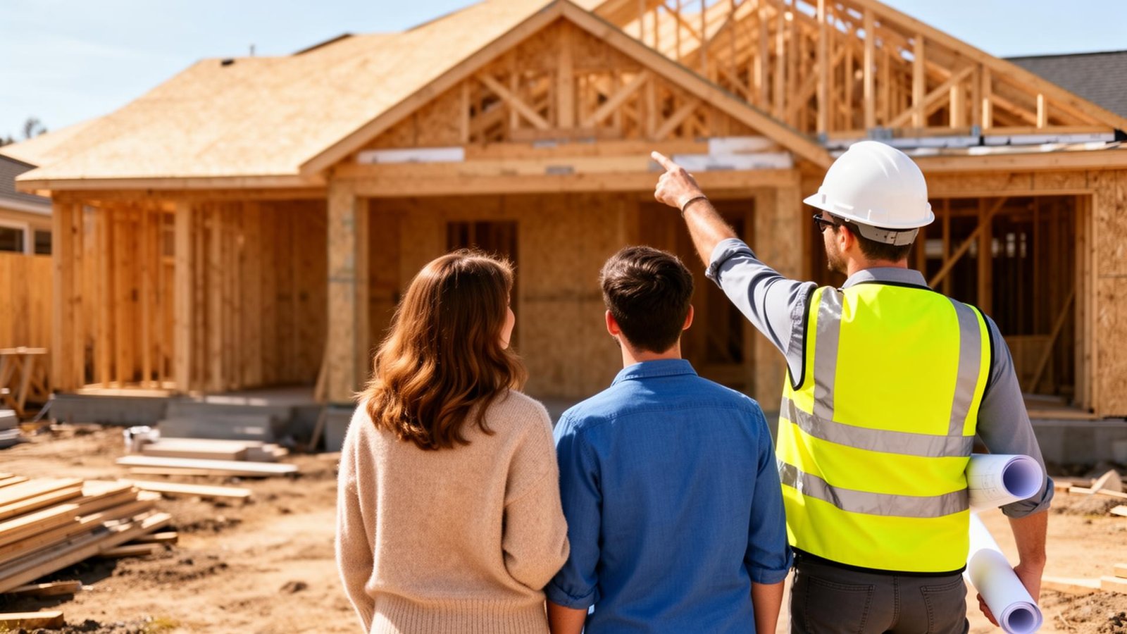 Byggerådgiver inspicerer bygning på byggeplads